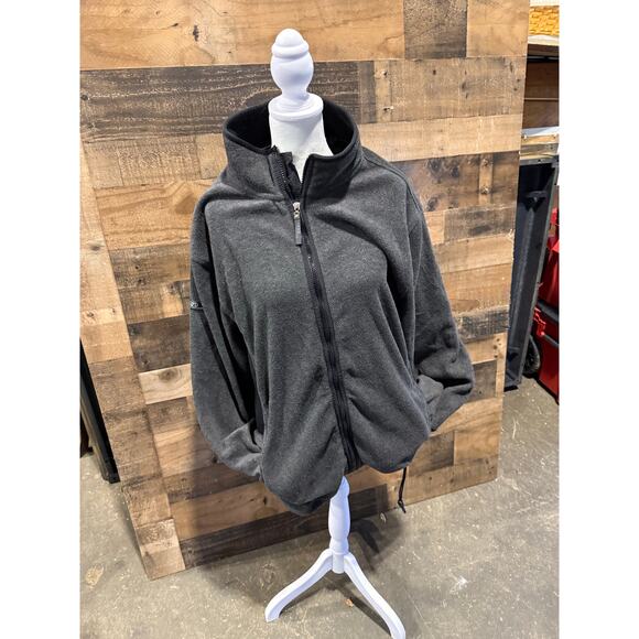 IZOD- Classic Full Zip- Gray- Fleece Jacket- Women Size L - Picture 5 of 7